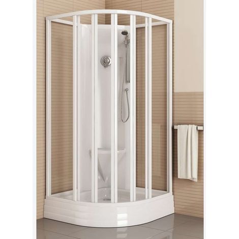 Ravak Supernova - Box doccia 81x81 cm, con piatto e accessori, bianco/Grape 80644112ZG