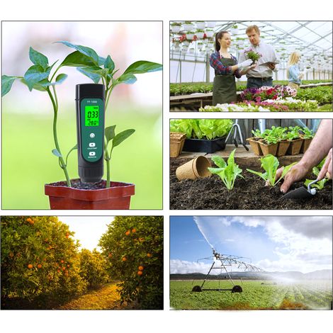 LuxeKit Sonda per terreno 3 in 1 – Analizzatore di umidità, temperatura e EC – Sonde rimovibili in acciaio inossidabile con LED – Precisione del 99,9% – Per frutteti, serre e uso agricolo (1/4)