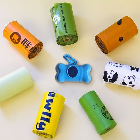 Sacs à excréments pour chiens, 10 rouleaux avec distributeur, sacs à déchets biodégradables pour chiens, sacs à ordures pour animaux domestiques propres en plein air