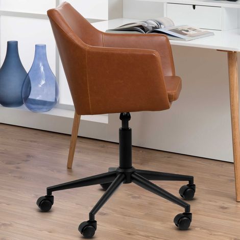 Chaise de bureau Novan similicuir - brun (1/5)