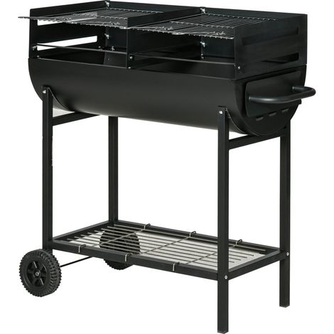 Barbecue a Carbone Carbonella in Acciaio 90x45x96 cm Rush Nero (1/5)