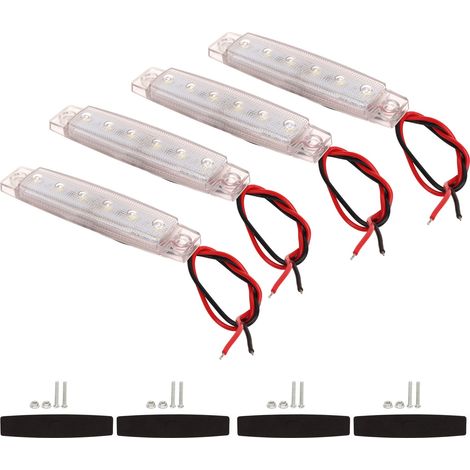 Feu de position latéral LED PC, 4 pièces, lumineux, étanche, antirouille, pour navires, Yachts