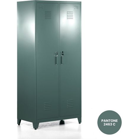 Armadio da spogliatoio in metallo 190x85x50 cm verde (1/5)