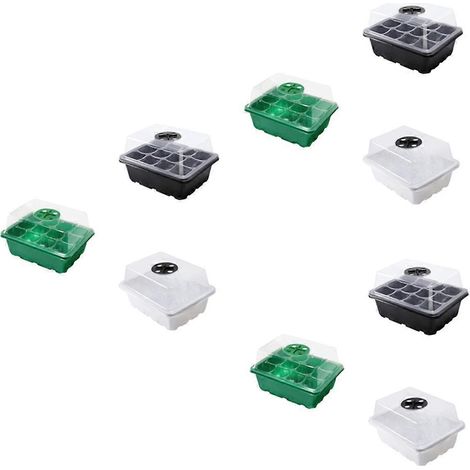 Plateau de germination pour semis, kit de démarrage de semis à humidité réglable avec dôme et base, plateau de croissance pour serre (1/5)