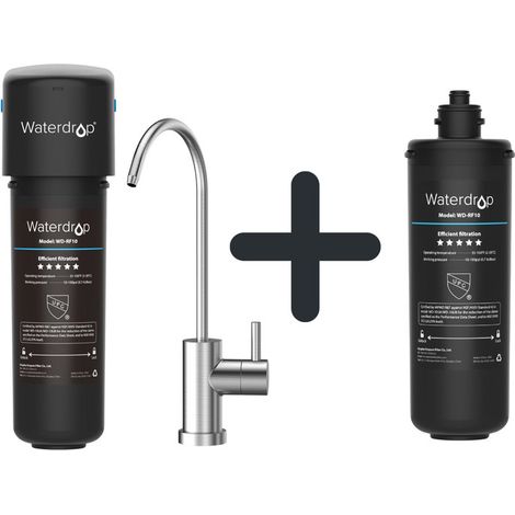 Waterdrop 10UB Système de filtration d'eau sous évier avec robinet dédié et WD-RF10, NSF/ANSI 42 , 30.000 litres de filtre à eau potable