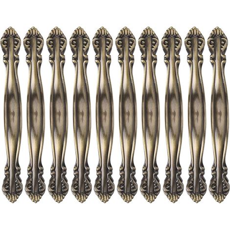 Ensemble de 10 poignées porte style antique, couleur bronze (1/5)