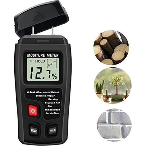 Digital Wood Moisture Meter 2-Pin Portable Moisture Detector Range Tester 0% - 99.9% (1/3)