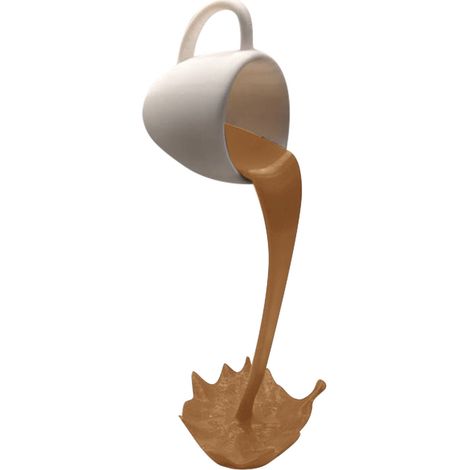 Schwebende Kaffeetassen-Skulptur zur Bürodekoration (1/5)