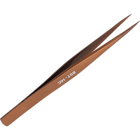 Pince électronique acier inoxydable finition mate précision laboratoire robuste antimaltériel 123mm BST-16C photovoltaïque 1 pièce (1/5)