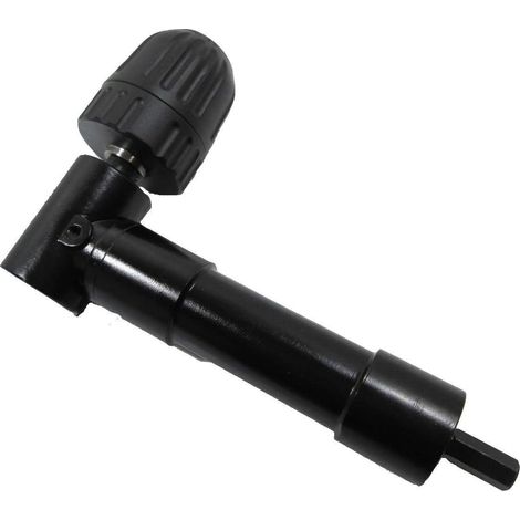 Mandrin à Angle Droit 90° Auto-Serrant, Mandrin Coude de Perceuse à Dégagement Rapide Embout Visseuse Renvoi d'angle Adaptateur de Foret de Mandrin Renvoi d'angle Droit pour Perceuse