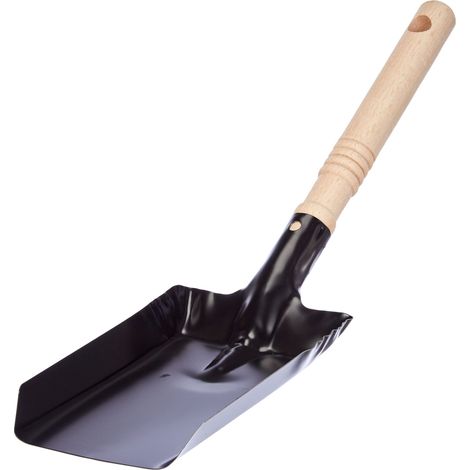 FIREFIX 2081 - Pala per carbone, dimensioni pala: 110 x 180 mm, lunghezza con manico 380 mm, laccata nera, manico in legno (1/4)