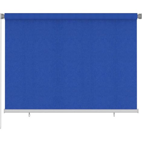 Store roulant d'extérieur 205 (l) x 140 (H) cm bleu HDPE vidaXL