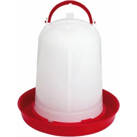 GAUN Bebedero aves ECO color rojo y blanco - 5 litros