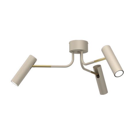 Plafonnier spots Axion crème doré 3xGU10 8W Luminex