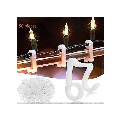 SZTXJ 50 Weihnachtslichterclips, Mini-Lichterclips für Weihnachtslichter, Dachrinnenclip-Haken zum Aufhängen von Lichterketten im Außenbereich.