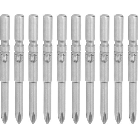 Un jeu de 10 embouts de tournevis Phillips magnétiques, fabriqués en acier allié S2 de 4 mm. (1/5)