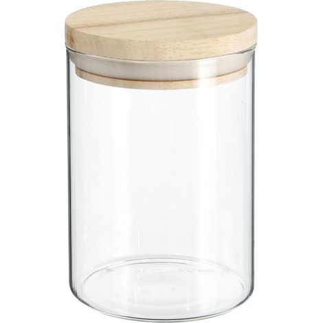 Vaso in vetro da 0,6 l hermet con coperchio in legno - 5five