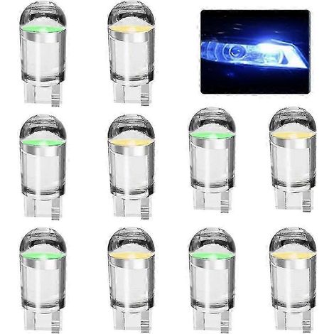Lot de 10 ampoules LED W5W 194 T10 à culot W5W, faciles à installer, pour plaque d'immatriculation (12 V). (1/4)