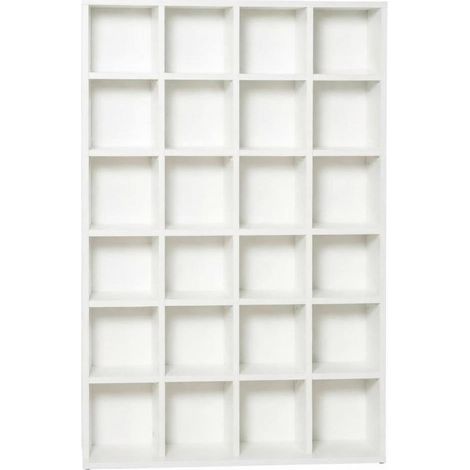 Scaffale moderno bianco per CD e DVD con scomparti multipli (1/5)