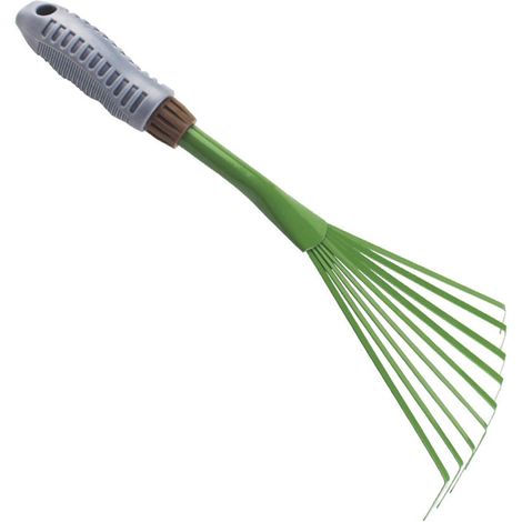 Râteau de jardin robuste, petit râteau à main avec poignée ergonomique, outils de jardinage compacts et portables pour le jardinage, la culture, le balayage des parterres de fleurs, le grattoir à (1/5)