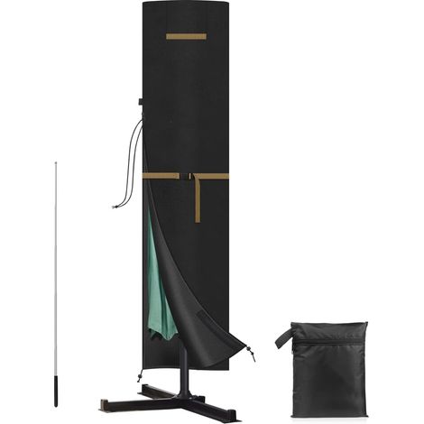 Housse Parasol Deporte Imperméable Housses pour Parasols de Jardin avec Tige Télescopique et Cordes,Etanche au Vent Résistant aux UV Tissu Oxford Housse Parasol Déporté 240x57/57cm (1/5)