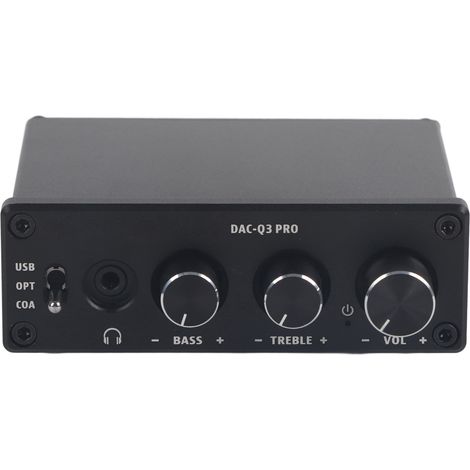 Décodeur audio AC Q3 PRO DAC avec amplificateur pour casque 3,5 mm (noir) (1/5)