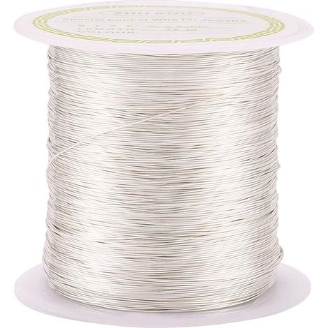 Fil de cuivre résistant au ternissement 72 m Argenté pour emballage de bijoux, sculpture, calibre28(0.3 mm) (1/5)