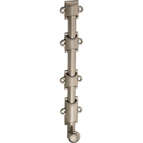 Verrou à plaquer pour fenêtre, à coulisse, 250mm, nickel satin - (1/2)