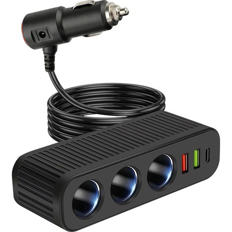 6 en 1 Multiprise Allume Cigare 120W, Chargeur Adaptateur Cigare 12V 24V (1/5)