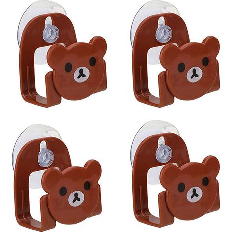 Juego de 4 soportes marrones para esponjas con ventosa – para fregaderos de cocina y baño, compactos e higiénicos.
