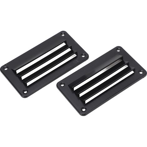 Grille d'aération professionnelle RV 2 pièces, bouche de ventilation noire pour bateau, yacht, salle de bain, bureau et maison. (1/5)