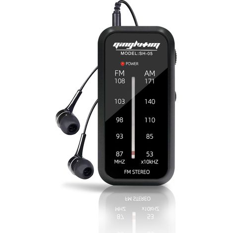 Kleines tragbares Radio, J-985 AM/FM-Taschenradio mit Kopfhörern, batteriebetriebenes Radio mit Stereoanlage, Mini-AAA-Empfängerradio zum Spazierengehen, Joggen, Angeln