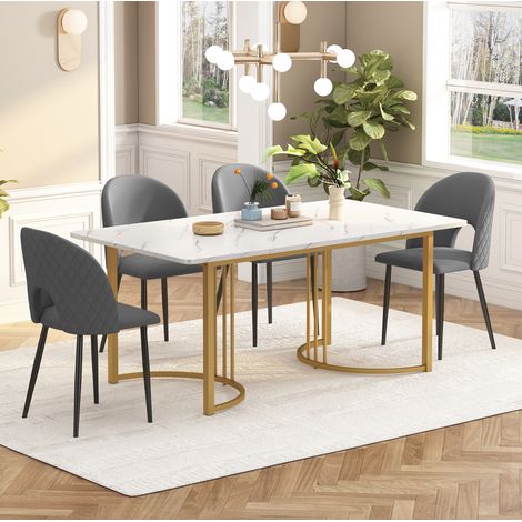 Esstisch Küchentisch Set 140x80 mit 4 Stühlen OKMYHOME (1/5)