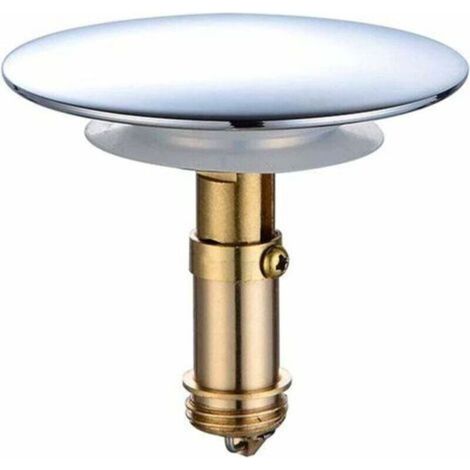 Bonde clic-clac pop-up 66 mm pour lavabo de salle de bain, lavabo de cuisine, lavabo de salle de bain, bouchon en laiton massif plaqué chrome (1/5)
