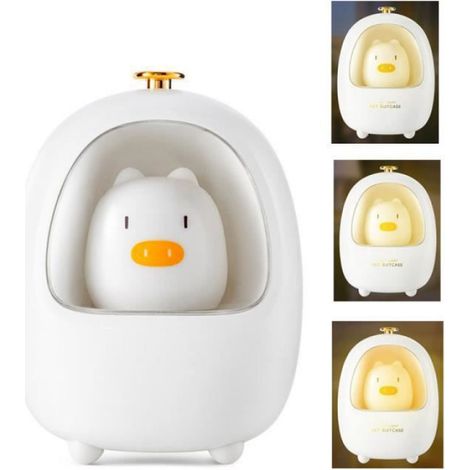 Veilleuse enfants,Veilleuse Portable Rechargeable,3 Couleurs Lampe de Chevet Tactile pour bébé chambre d'enfant - Blanc (1/5)