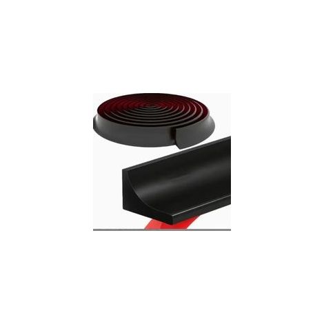 Joint pour Douche 100cm Seuils de Douche Barriere de Douche Anti Débordement Seuil de Douche Barrage D'eau Autocollante Joint Douche pour Baignoire Coins Évier (Noir, 1M) (1/5)
