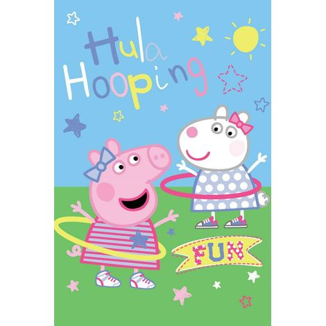 Couverture polaire 100x150 Peppa Pig 4383, plaid amusant pastels pour enfants