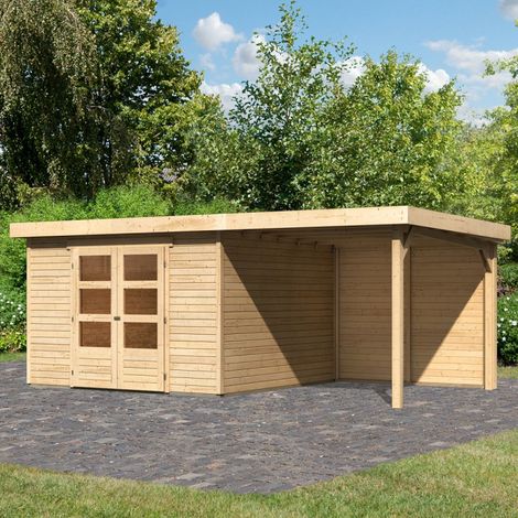 Abri Jardin Bois Massif 9.24m² Appentis 240cm Karibu Askola 6 (1/5)