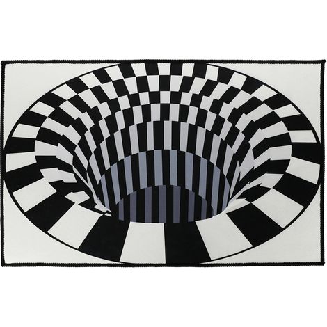 HT03 ovaler Teppich, moderner minimalistischer 3D-Druck, Polyester, 80 x 120 cm (1/2)