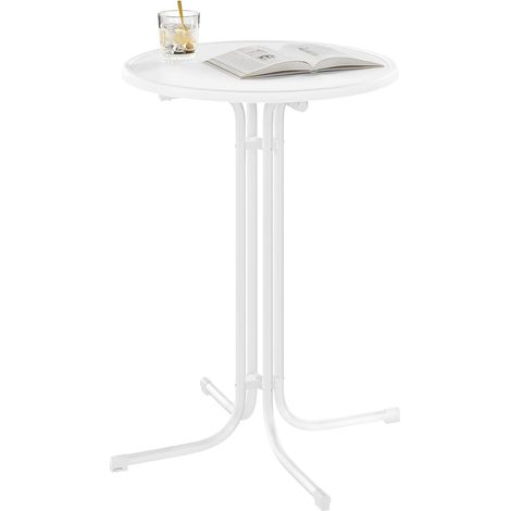 WOLTU Mesa alta redonda plegable 80x110cm, Blanco (1/5)