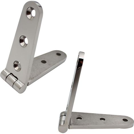 Charnières de porte en acier inoxydable poli miroir, charnières de meuble pour bateaux, SUS316, 152,5 mm x 28 mm, lot de 2