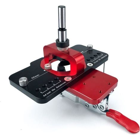 Bohrschablone für Aluminiumscharniere – 35 mm – Bohrhilfe für Türen und Schränke – Befestigungsklammer inklusive (1/4)