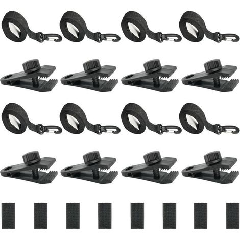 Lot de 8 Sangles Maintien et Pinces pour Enrouleur Bâches Piscine, Accessoires Couverture Solaire Jeu Roues Parasol Serrage Piscine - (1/4)