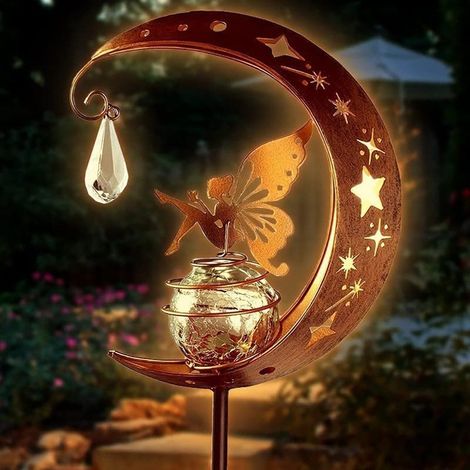 Lampe solaire LED extérieure – Décoration de jardin effet lune féerique – Éclairage solaire pour allée, terrasse et cour (1/5)