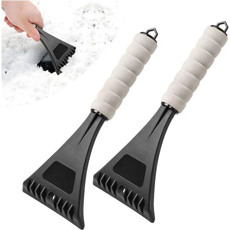 Pala para nieve de invierno para ventanas de coche, rascador de hielo con mango suave antideslizante, rascador de hielo de plástico, pala para nieve de coche, herramienta de invierno para parabrisas ( (1/5)