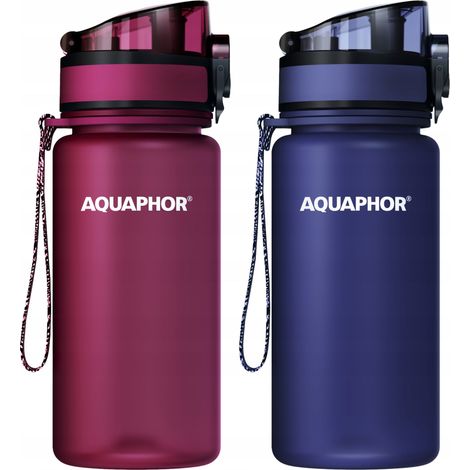 Flacone filtro con cartucce Aquaphor City da 0,35 l (2x bordeaux e blu navy) (1/5)