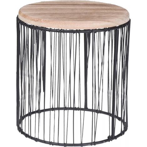 TAVOLINO IN LEGNO E METALLO 19X21CM, ARREDO