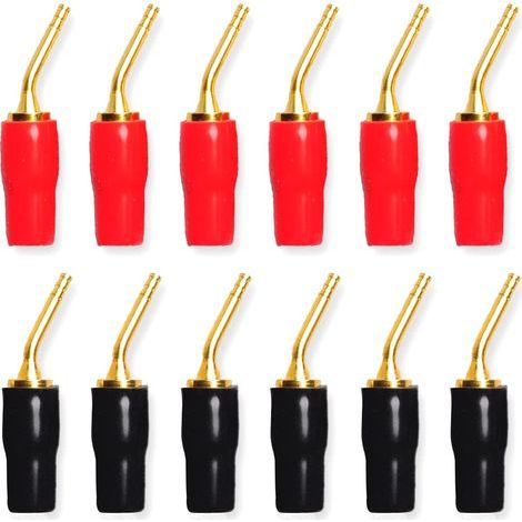 12 Connectors, 2mm Banana Plugs, Gold Plated, Screw Clamping, HiFi System (1/5)