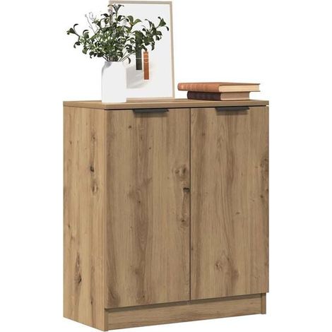 Buffet de Cuisine en Bois d'Ingénierie Style Artisanal, Meuble Rangement 60x30x70 cm, Chêne, pour Salle à Manger et Salon (1/5)