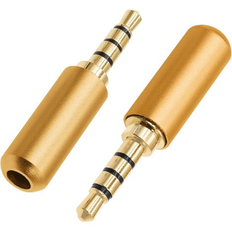 Pieces 3.5mm Jack, Solder Audio Connector, Metal Plug Headphone Plug, with Line Clip (1/5)